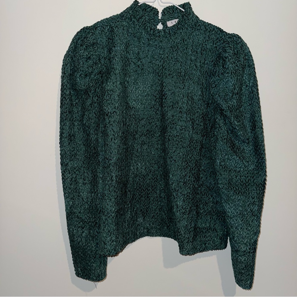 THML Textured Dark Green Blouse